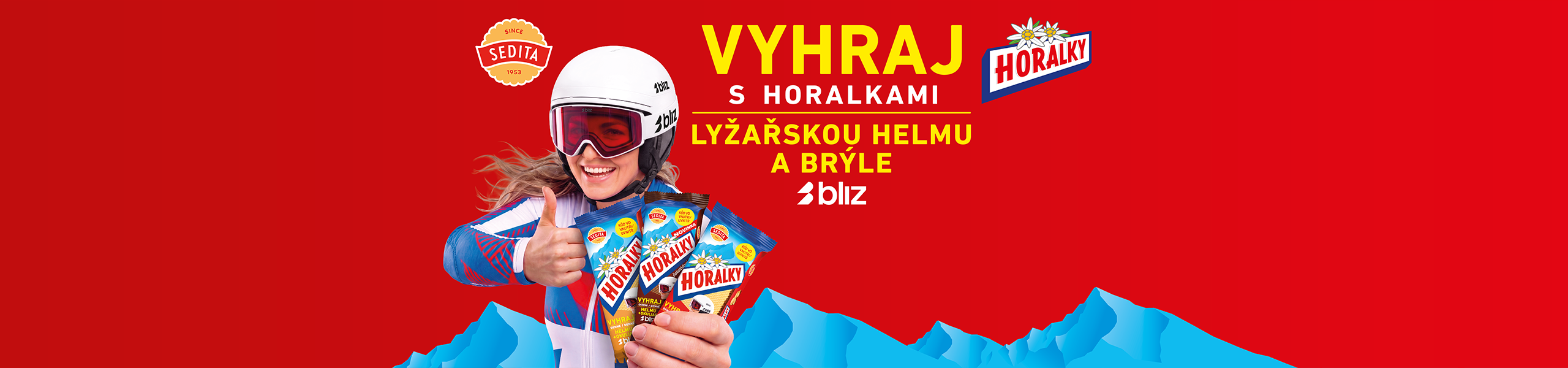 Vyhraj s Horalkami lyžařskou helmu a brýle Bliz. Losujeme každý den, 1. 11. 2026 – 31. 1. 2027.